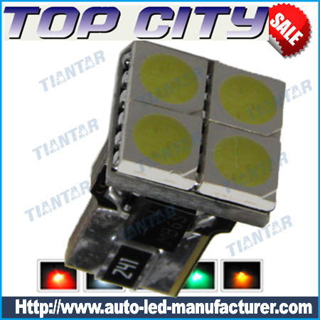 Newest Topcity Euro Error Free 4-SMD-5050 T10 2825 W5W LED 
    Bulbs - Canbus led